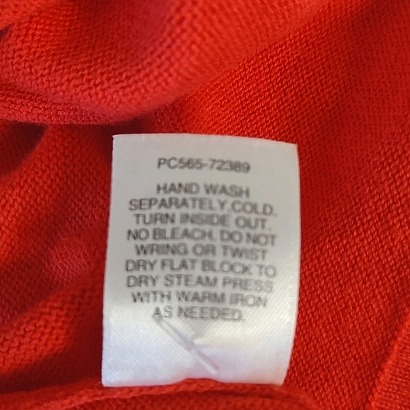 Pendleton Red Button-up Crewneck Cotton Cardigan Size Med - Picture 4 of 5